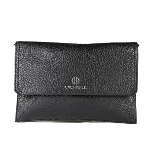 Bolso bandolera CACHAREL · Pequeño con solapa · Color Negro