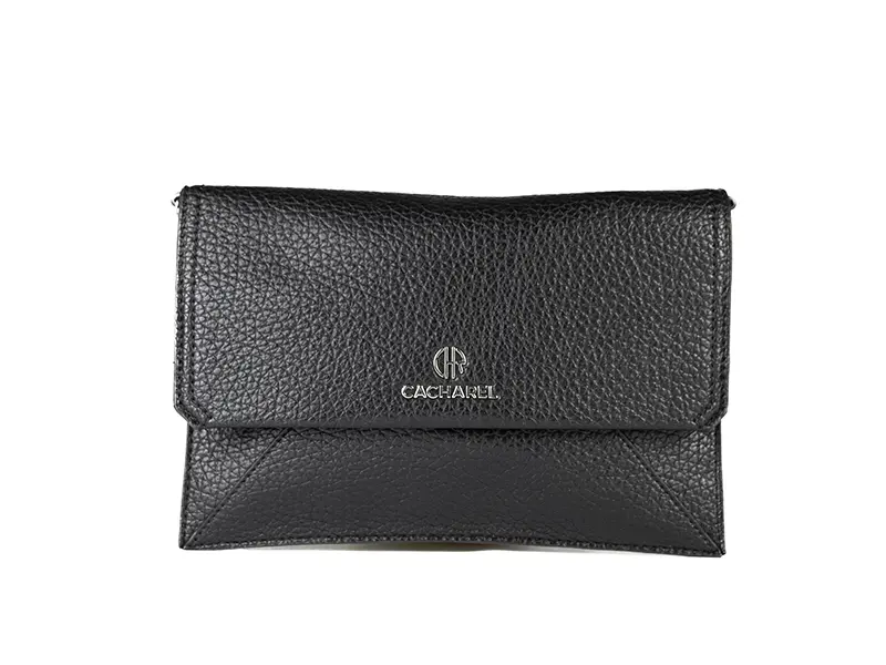 Bolso bandolera CACHAREL · Pequeño con solapa · Color Negro - Imagen 2