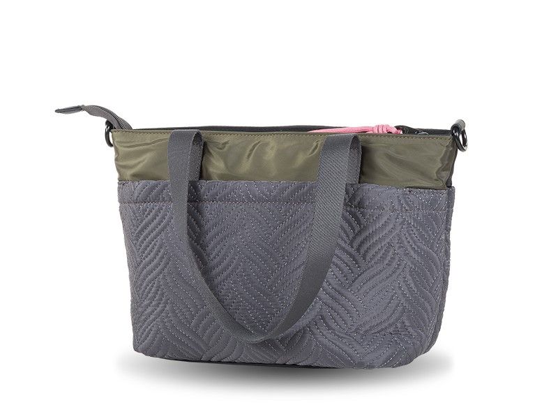 Bolso Devota & Lomba · Bandolera mediana · Con dos asas de mano · Material Nylon · Color Negro/Gris - Imagen 4