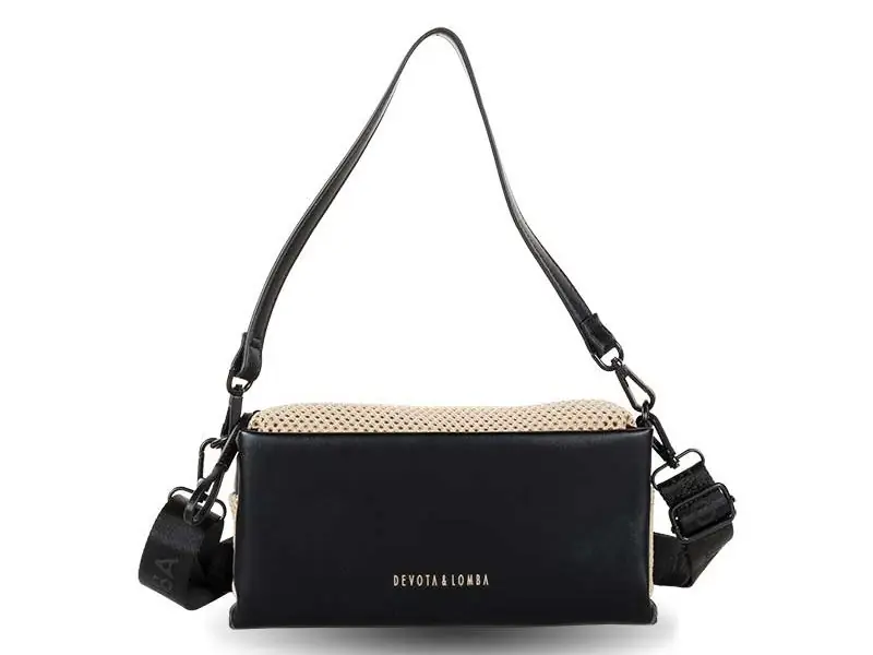 Bolso DEVOTA & LOMBA · Bandolera pequeña · Color Negro y Taupe