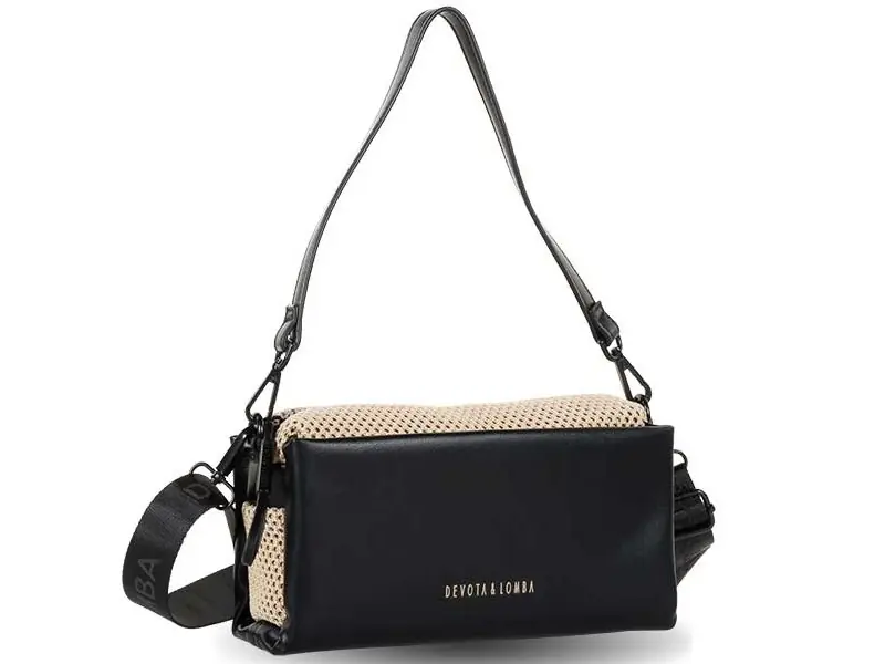 Bolso DEVOTA & LOMBA · Bandolera pequeña · Color Negro y Taupe - Imagen 3