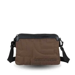 Bolso DEVOTA & LOMBA · Bandolera pequeña · Triple compartimento · Color Negro y Marrón
