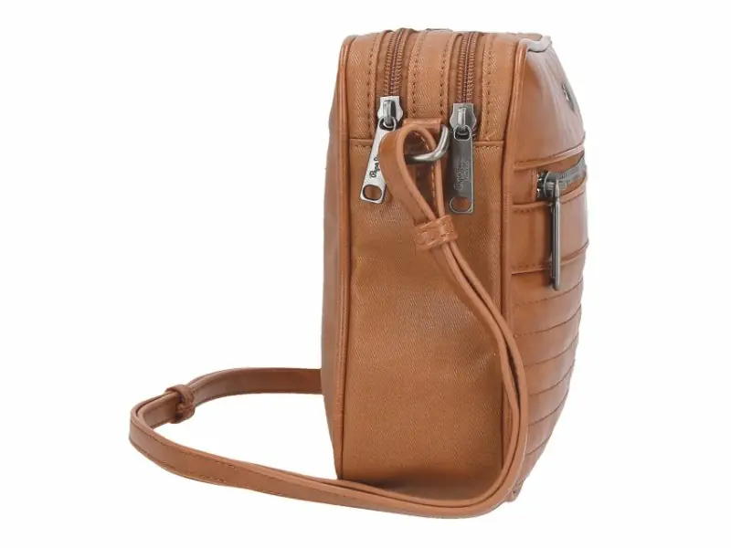 Bolso Pepe Jeans · Bandolera mediana · Doble compartimento · Coleccion Biker · Color Marrón claro - Imagen 3