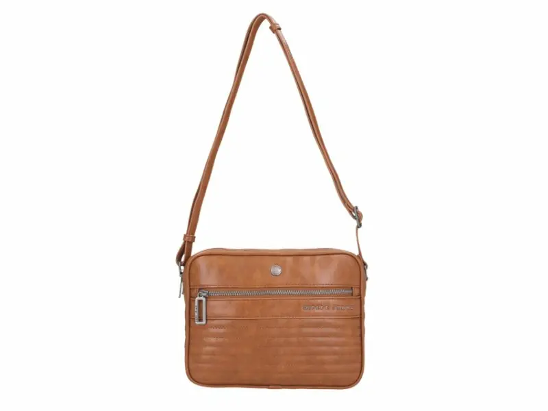 Bolso Pepe Jeans · Bandolera mediana · Doble compartimento · Coleccion Biker · Color Marrón claro - Imagen 4