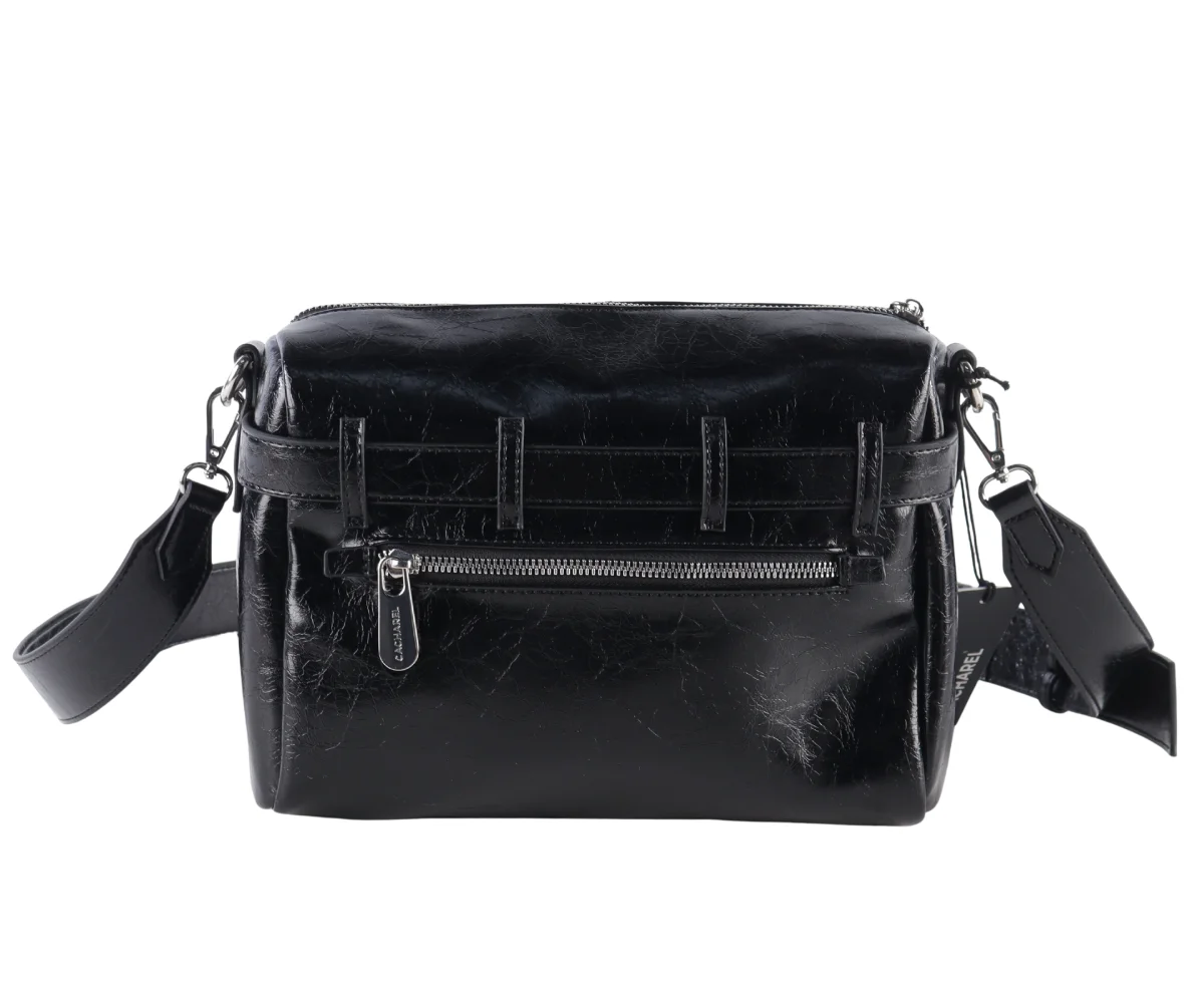 Bolso bandolera CACHAREL · Bandolera pequeña · Color Negro - Imagen 3
