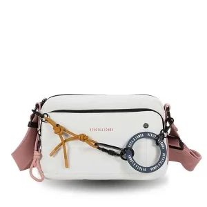 Bolso DEVOTA & LOMBA · Bandolera pequeña · Triple compartimento · Color Blanco roto y Piedra