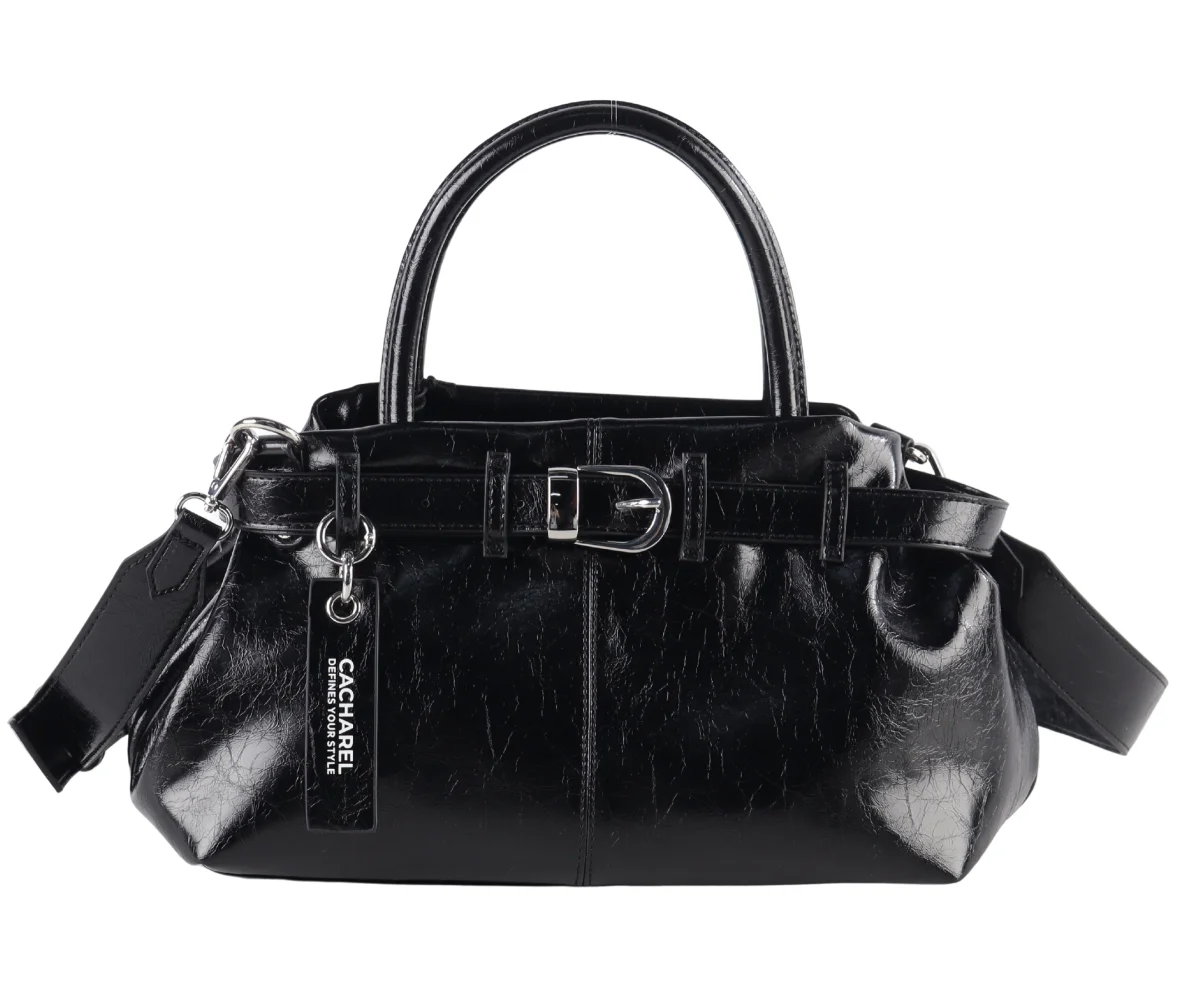 Bolso bandolera CACHAREL · Con dos asas de mano · Color Negro