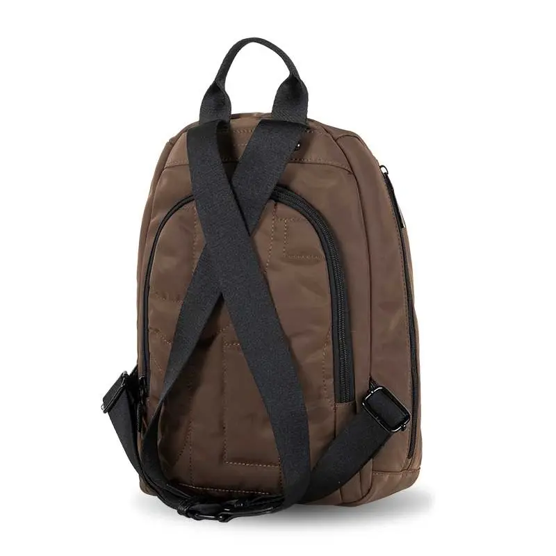Mochila DEVOTA & LOMBA · Mochila Antirrobo · Material Nylon · Color Negro y Marrón - Imagen 4