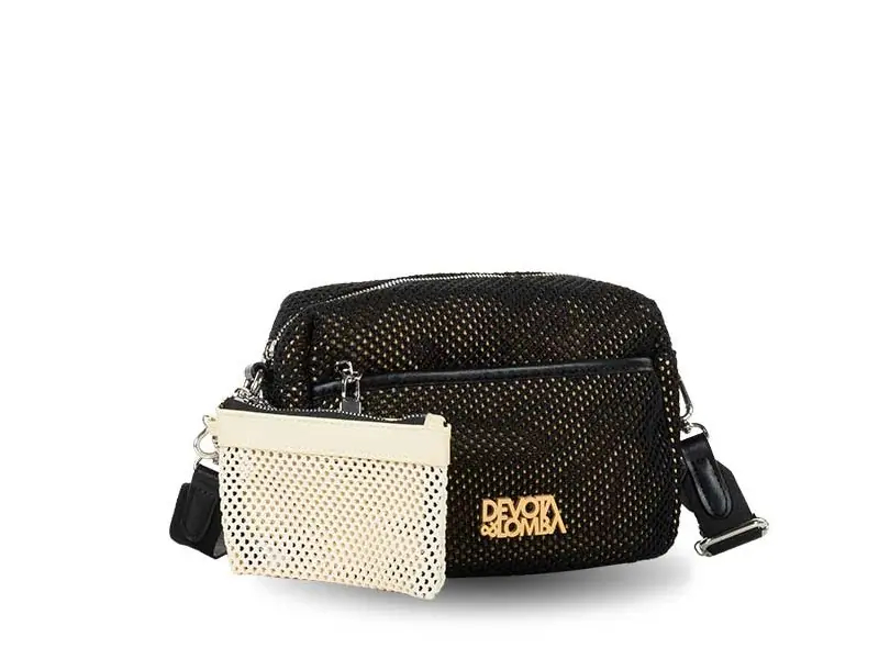 Bolso DEVOTA & LOMBA · Bandolera pequeña · Rejilla · Color Negro - Imagen 3