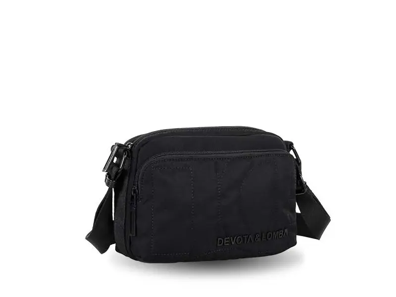 Bolso DEVOTA & LOMBA · Bandolera pequeña · Triple compartimento · Color Negro y Marrón - Imagen 3