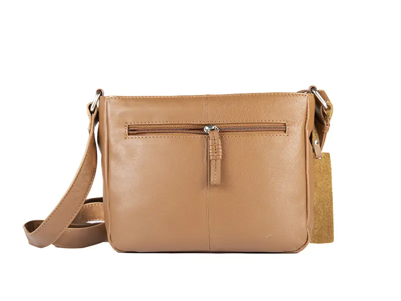 Bolso ANTONI · Bandolera mediana · Piel Bovino · Color Negro, Cuero y Marrón - Imagen 6