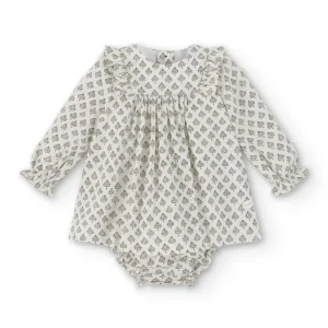 Conjunto vestido y braguita de bebé beige | Cocote y Charanga