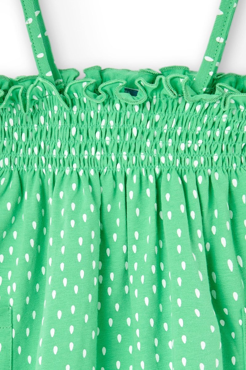 Vestido bebé niña verde con nido de abeja - Imagen 6