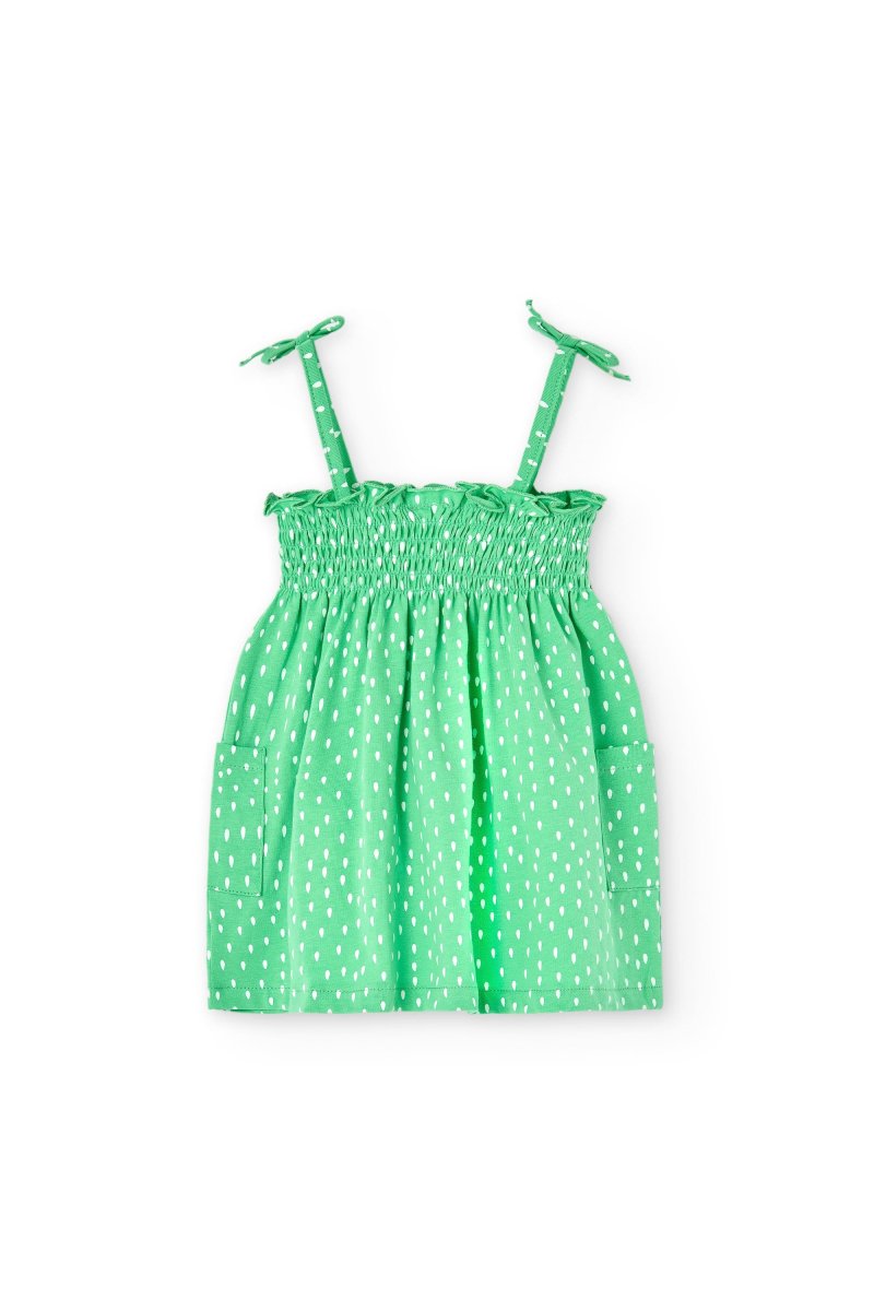 Vestido bebé niña verde con nido de abeja - Imagen 5