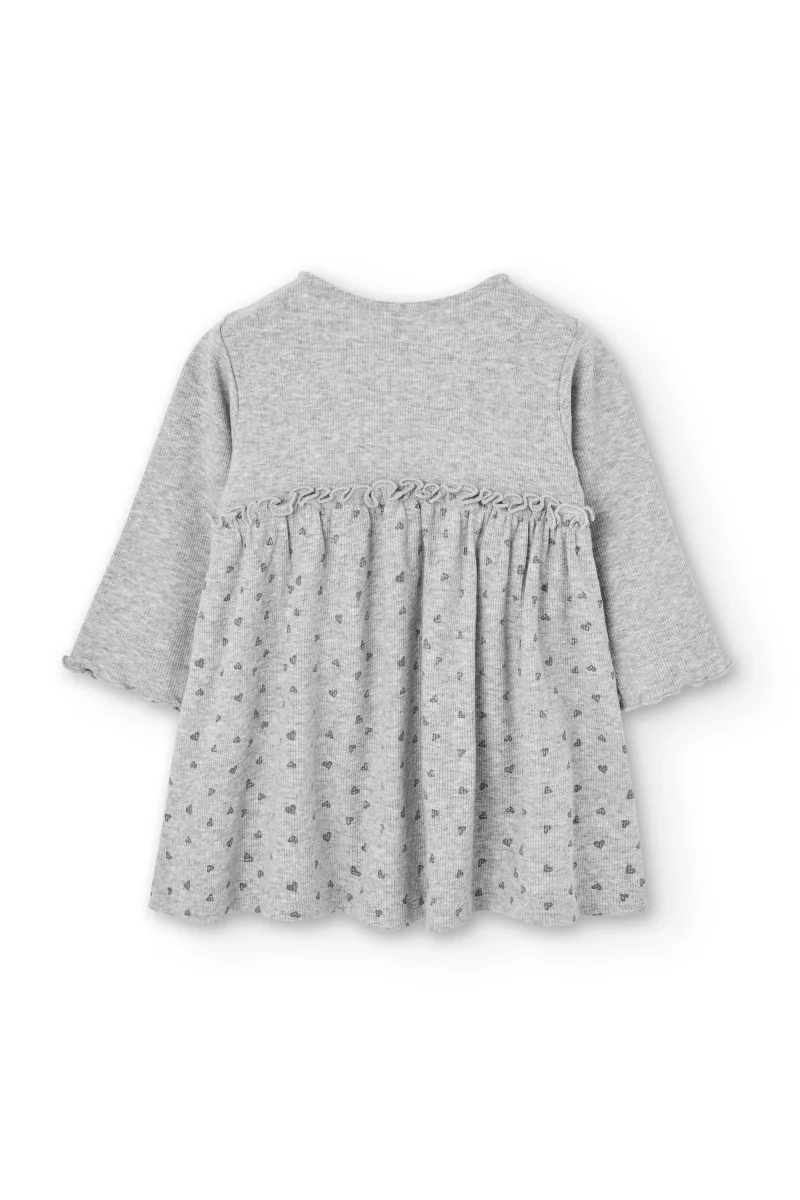 Vestido manga larga de bebé gris - Imagen 3