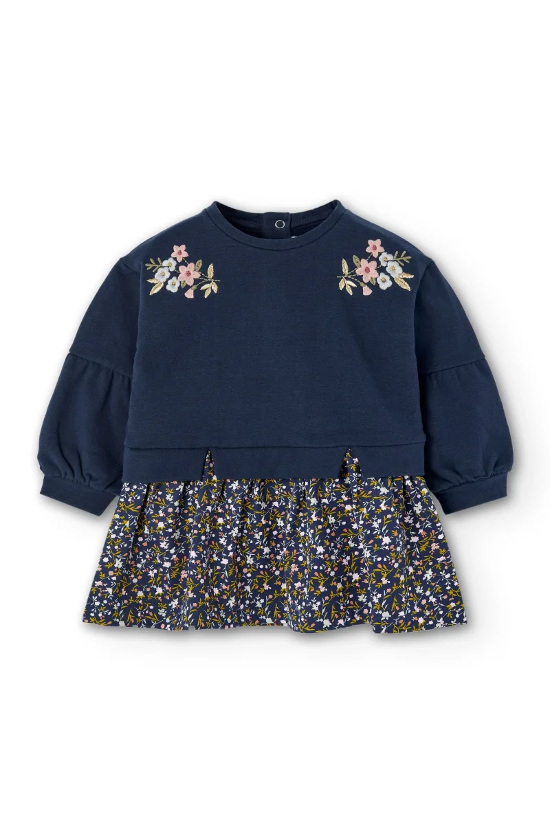 Vestido de bebé marino estampado flores - Imagen 5