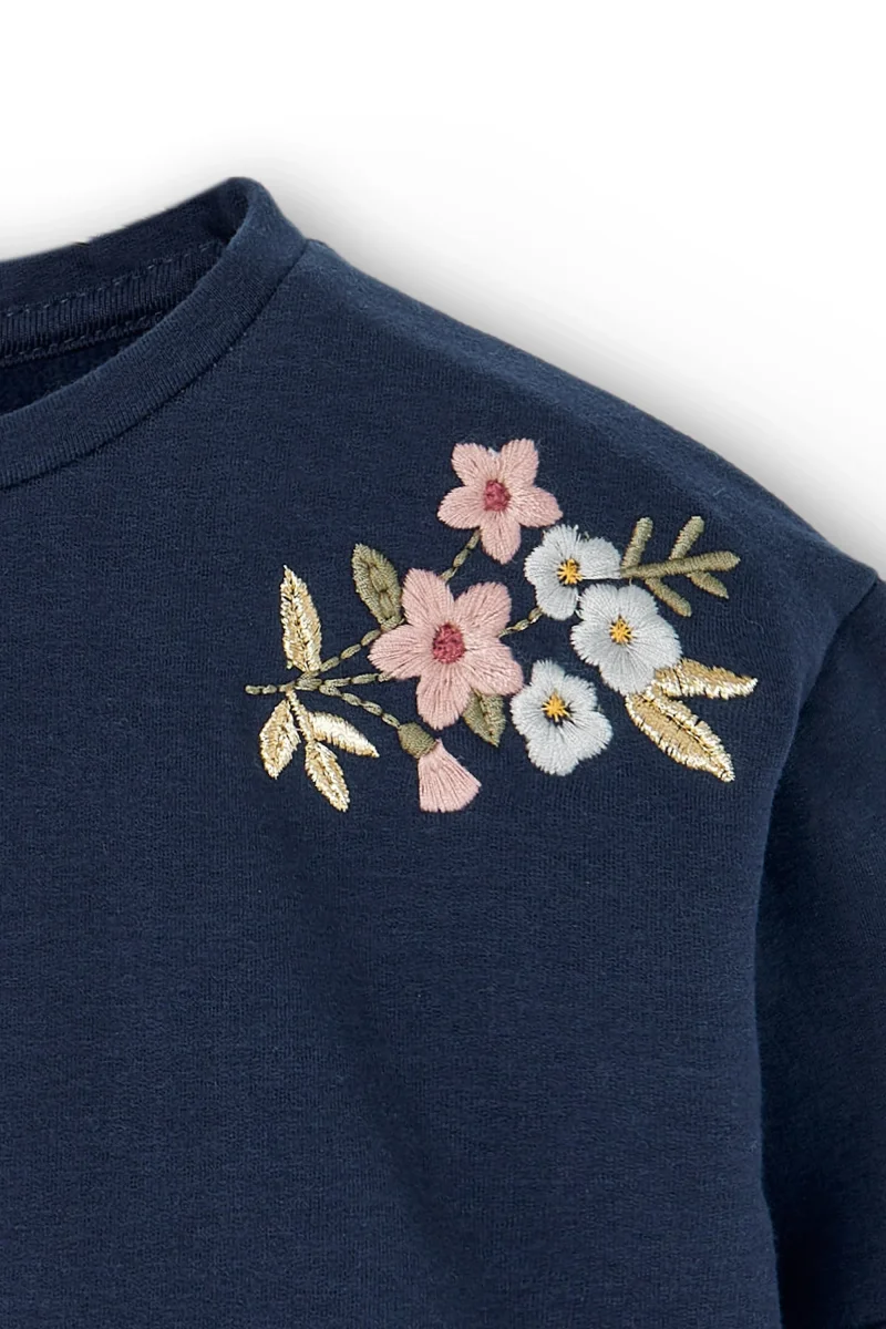 Vestido de bebé marino estampado flores - Imagen 7
