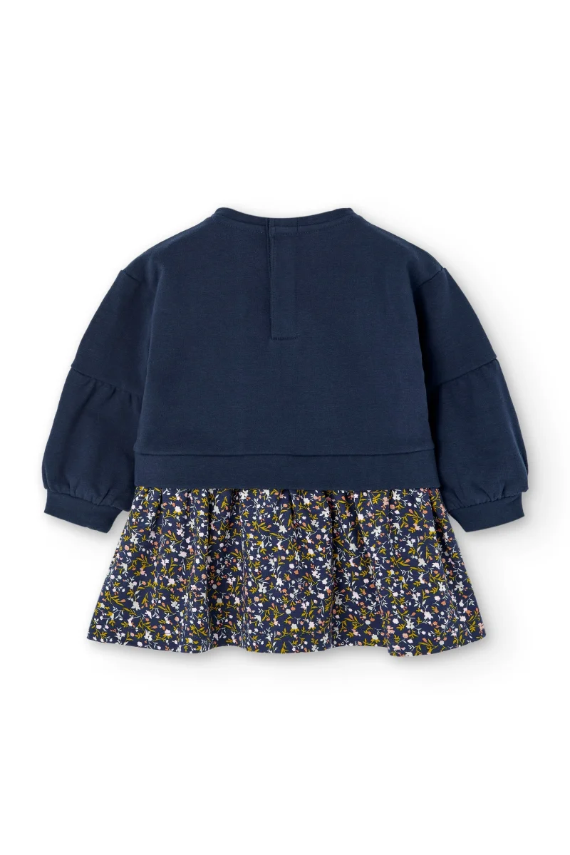 Vestido de bebé marino estampado flores - Imagen 3