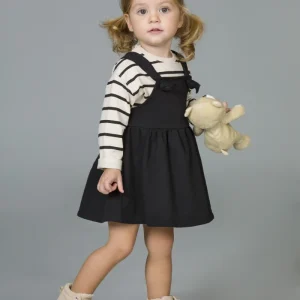 Vestido de bebé negro nudos
