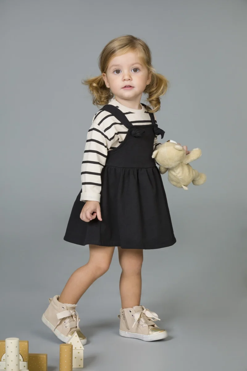 Vestido de bebé negro nudos