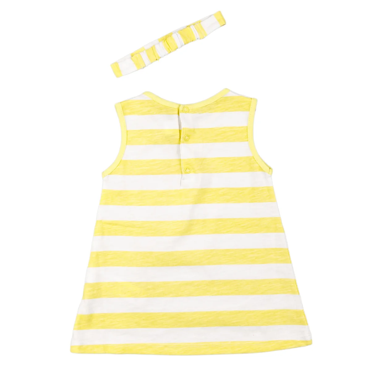 Vestido de bebé a rayas en color amarillo - Imagen 3
