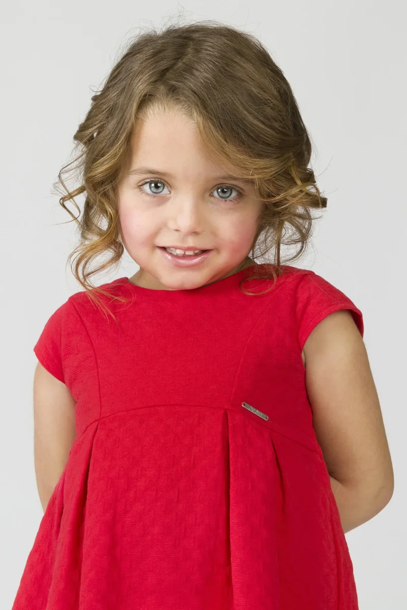 Vestido de bebé niña rojo elegante - Imagen 5