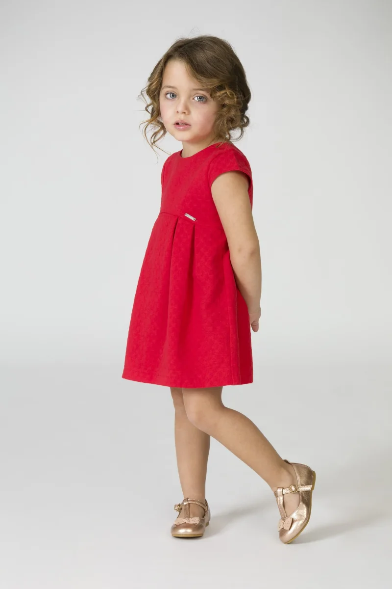 Vestido de bebé niña rojo elegante - Imagen 4
