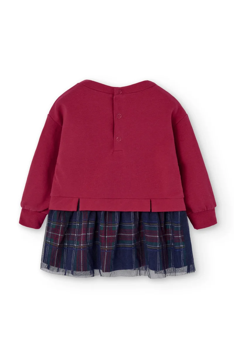 Vestido rojo manga larga para bebé niña - Imagen 5