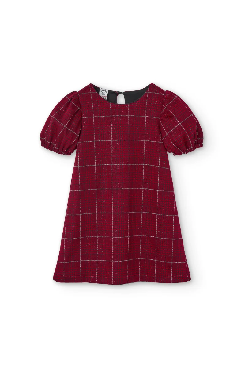 Vestido de cuadros rojo para niña - Imagen 3