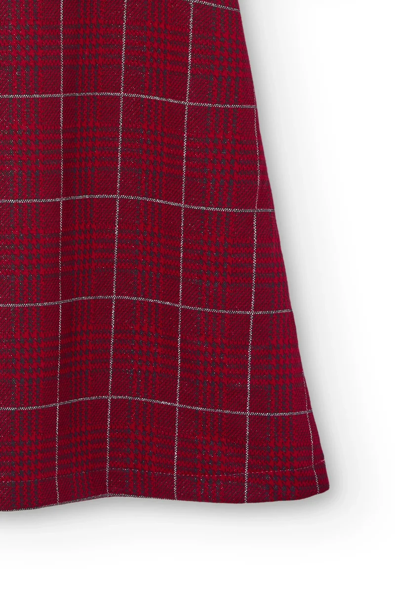 Vestido de cuadros rojo para niña - Imagen 5