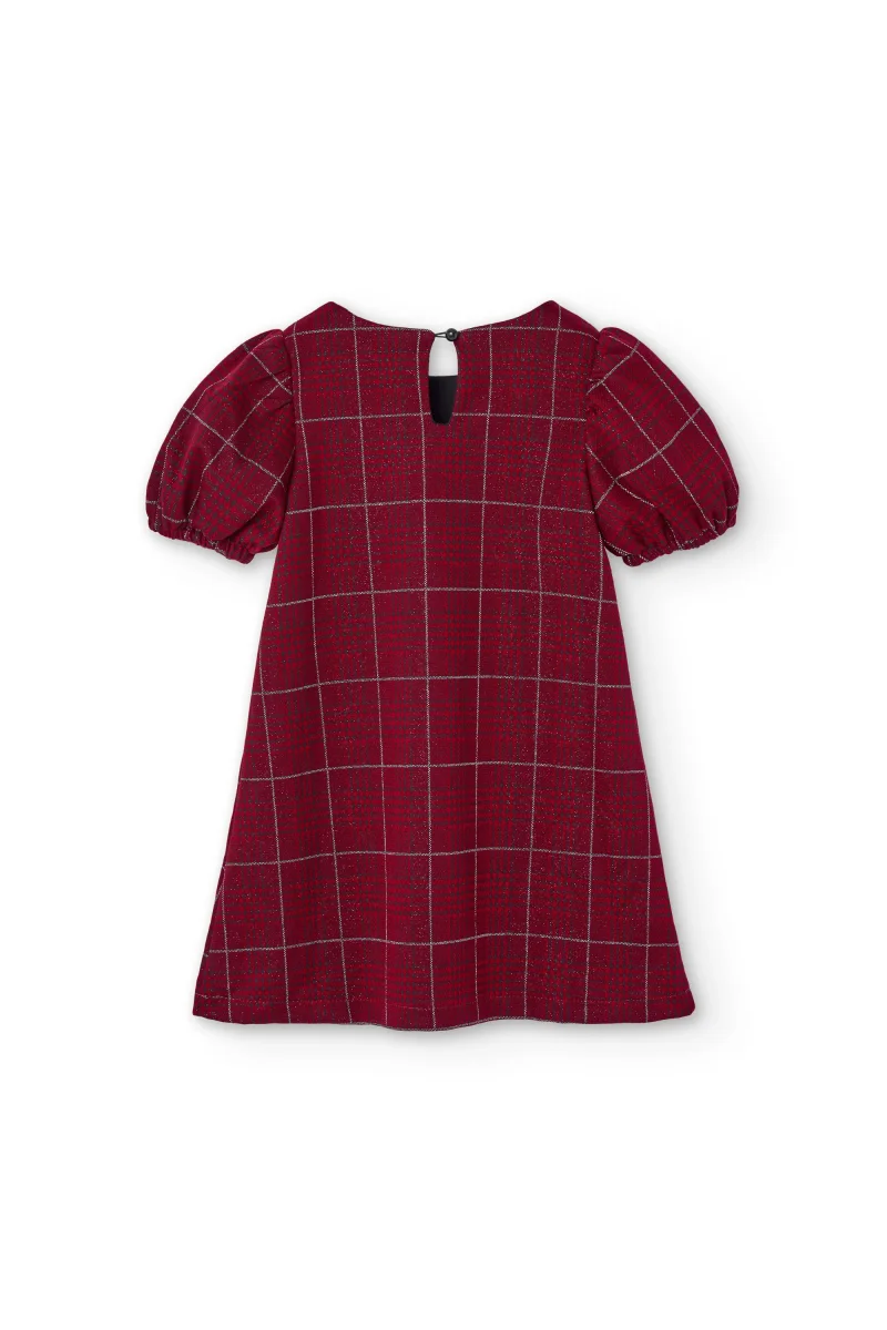 Vestido de cuadros rojo para niña - Imagen 4
