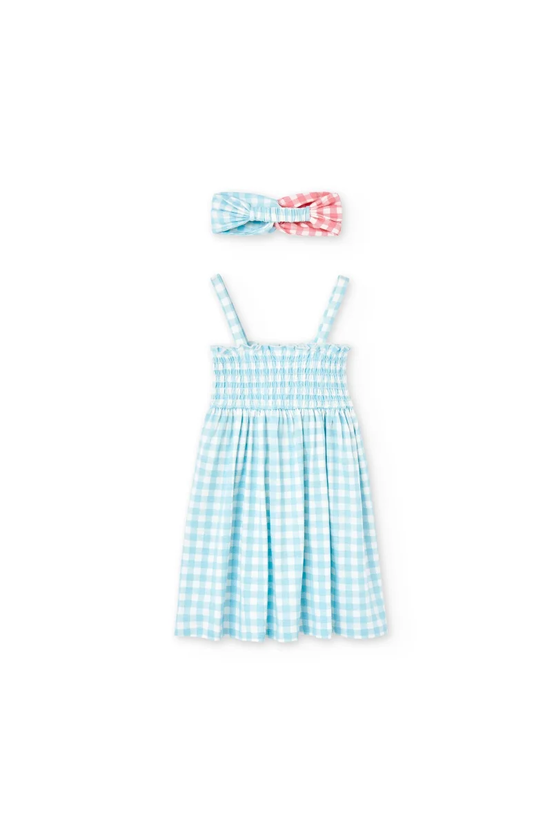 Vestido niña vichy con diadema - Imagen 5