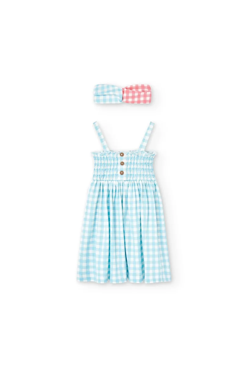 Vestido niña vichy con diadema - Imagen 3