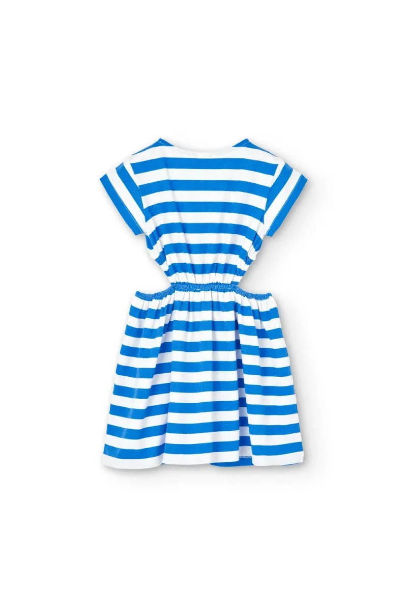 Vestido de niña azul de rayas - Imagen 3