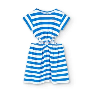 Vestido de niña azul de rayas