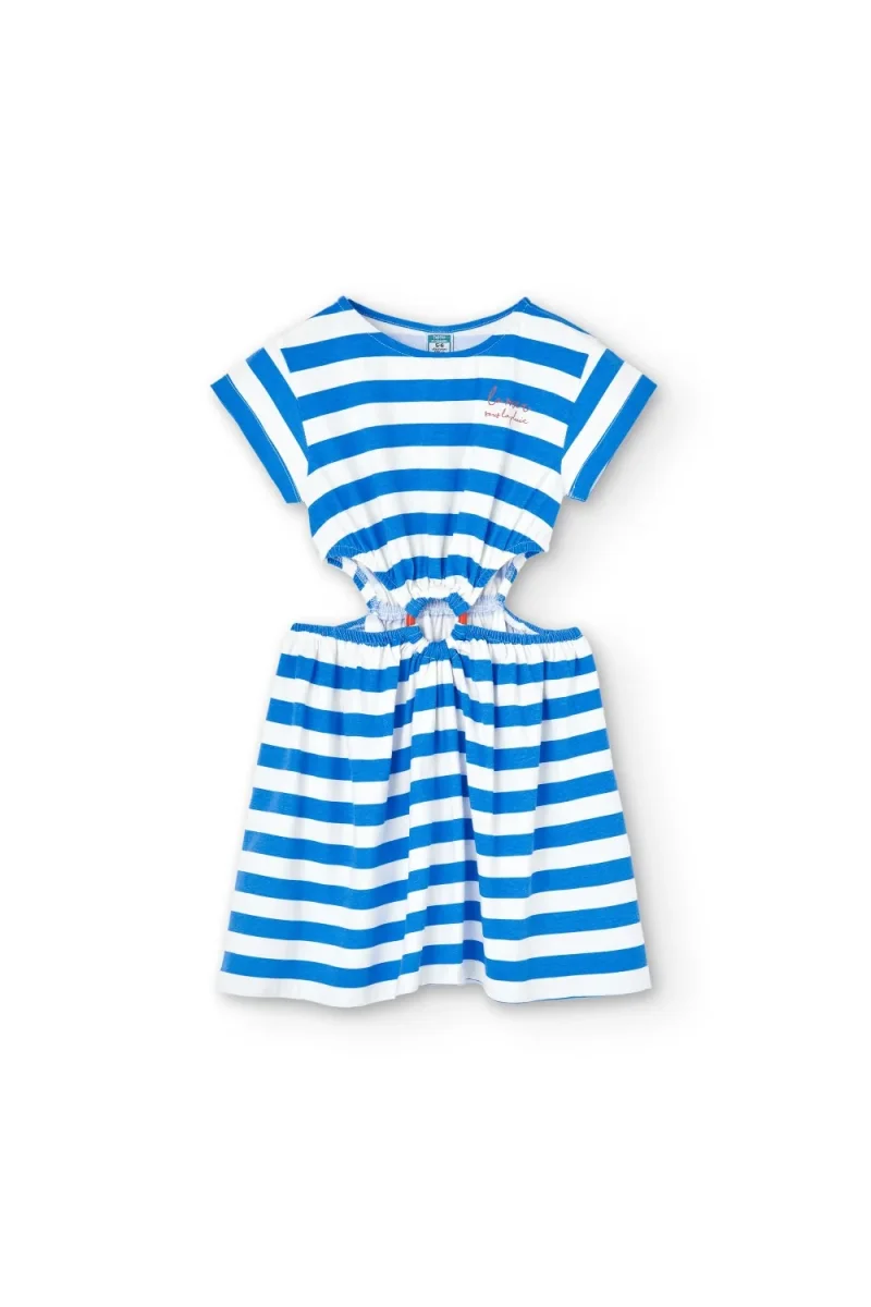 Vestido de niña azul de rayas