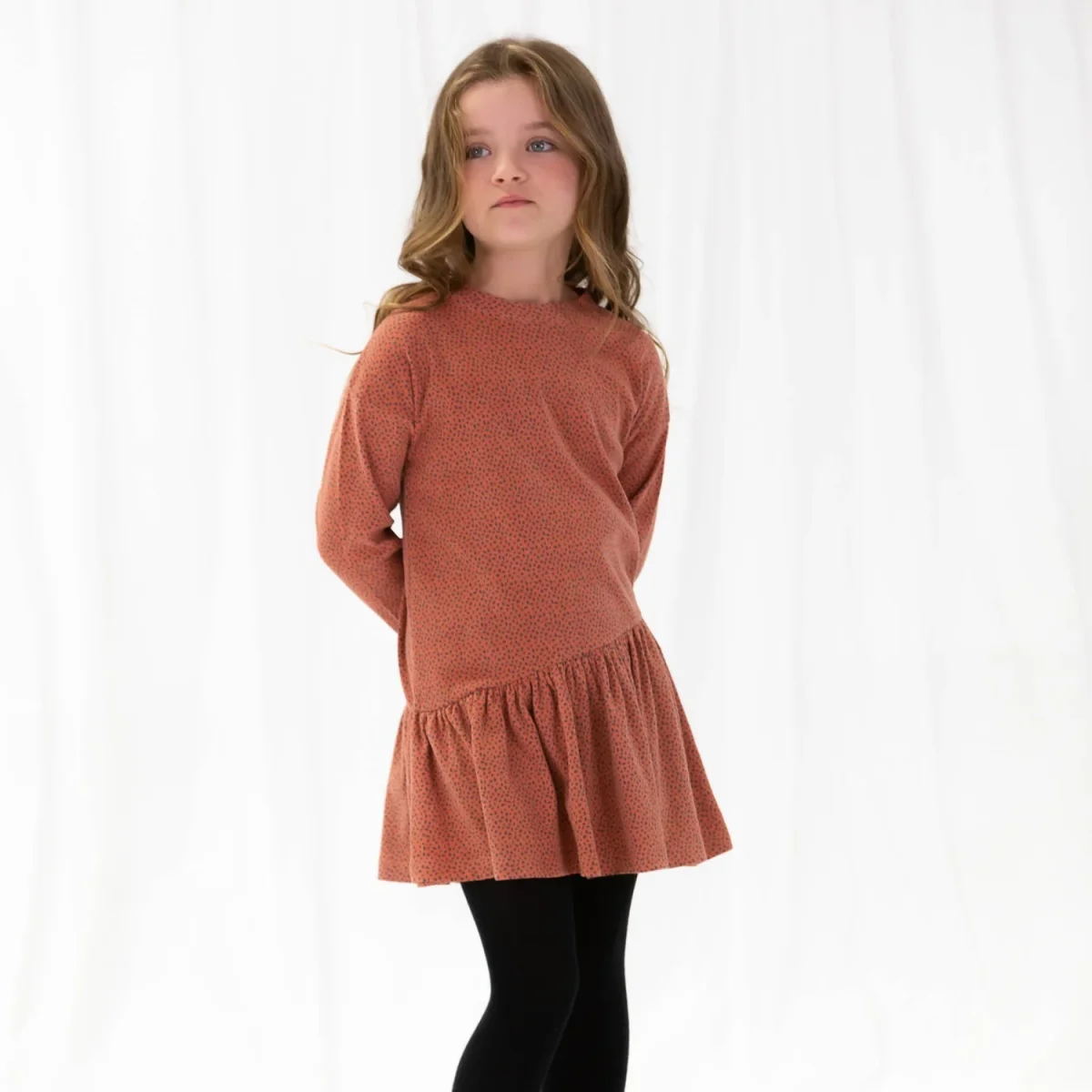 Vestido manga larga de niña color estampado - Imagen 6
