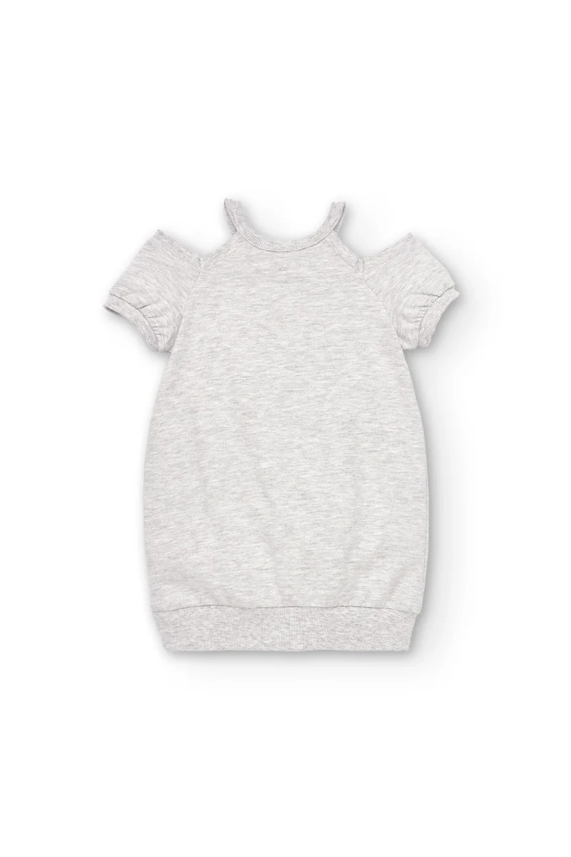 Vestido niña gris estampado - Imagen 6