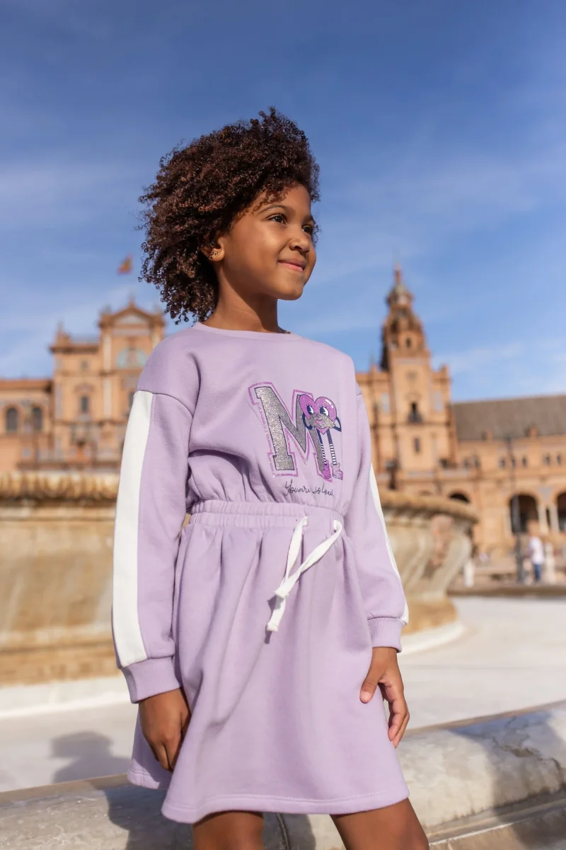 Vestido de niña morado - Imagen 6