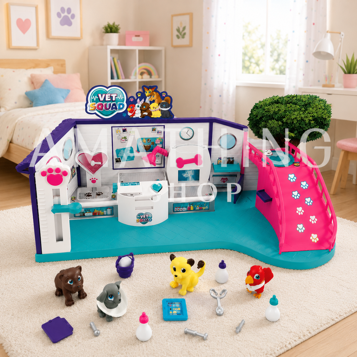 VET SQUAD – Clínica Veterinaria Vet Squad con Animales que Cambian de Color y Accesorios - Imagen 7