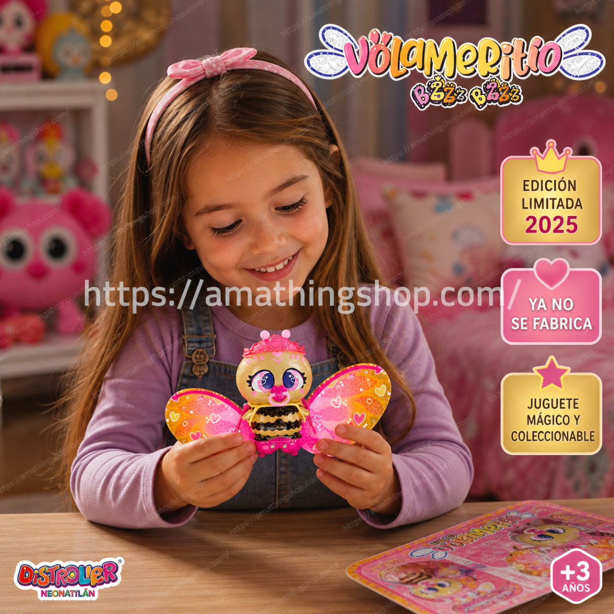 DISTROLLER – Volamerito Distroller Abeja Reina Dorado Bzz Bzz Reynis 15 cm Edición Limitada - Imagen 4