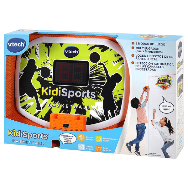 VTECH – Canasta de Baloncesto Interactiva VTech KidiSports para Puerta con Marcador Digital - Imagen 3