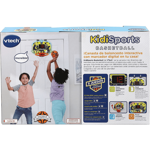 VTECH – Canasta de Baloncesto Interactiva VTech KidiSports para Puerta con Marcador Digital - Imagen 7
