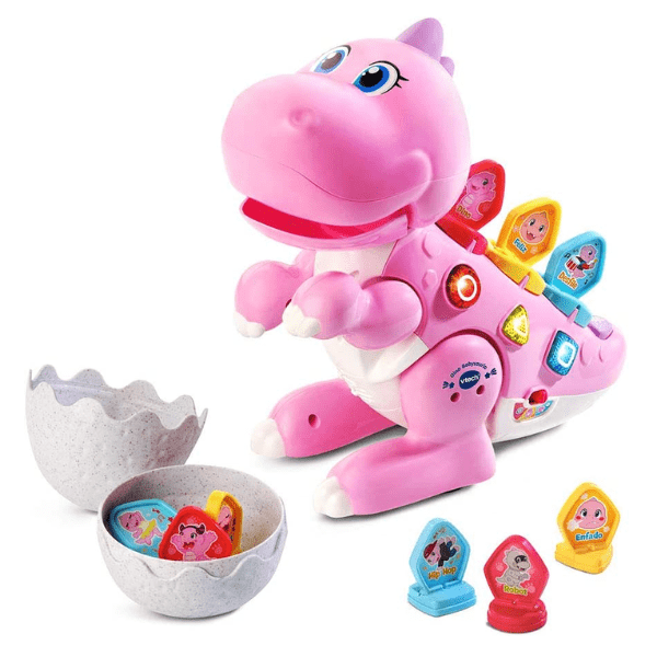 VTECH – VTech Dina Babysaurio Rosa – Dinosaurio Interactivo Educativo y Programable - Imagen 2