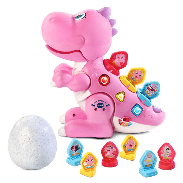 VTECH – VTech Dina Babysaurio Rosa – Dinosaurio Interactivo Educativo y Programable - Imagen 4