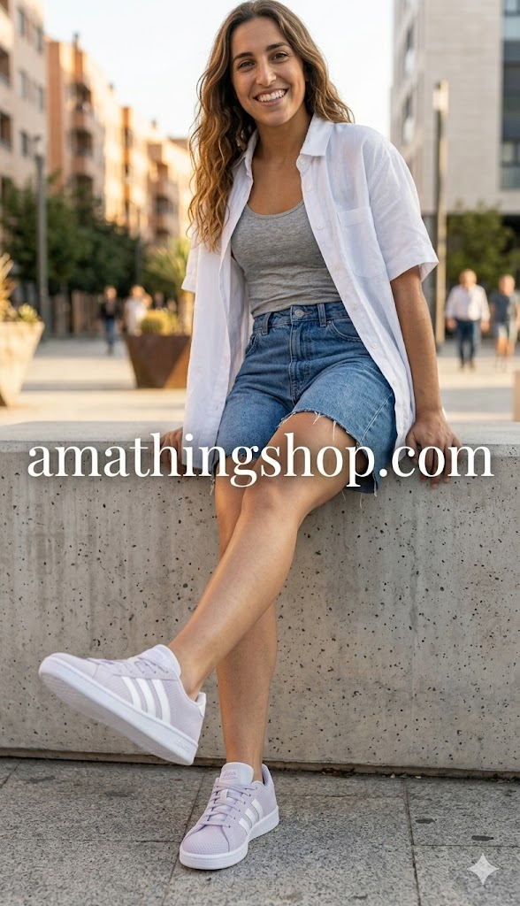 ADIDAS – Zapatillas Adidas Grand Court Mujer Blancas EE7476 Talla 40 Casual Cómodas - Imagen 9